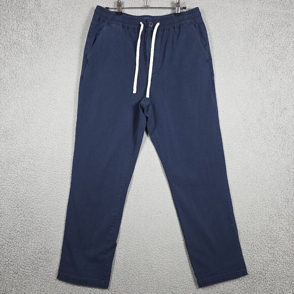 J. Crew Chino Mens Medium Navy Drawstring Pant In Stretch Cotton Blend Cordura - Picture 1 of 12